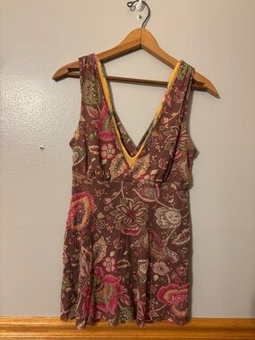 Y2K 2000s Sweet Pea by Stacy Frati paisley v-neck sleeveless top medium
